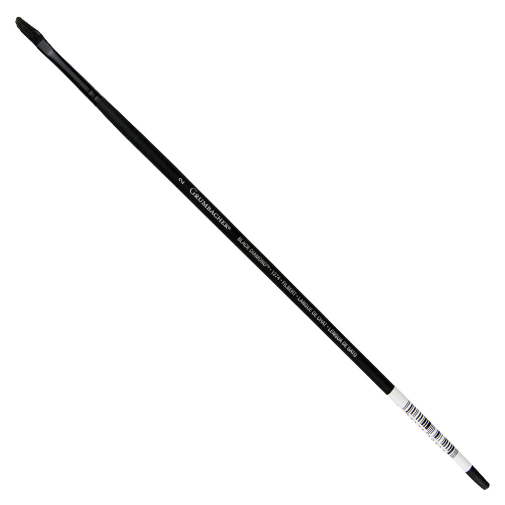 Grumbacher Black Diamond Black Bristle Brush Series 1274 Filbert #2