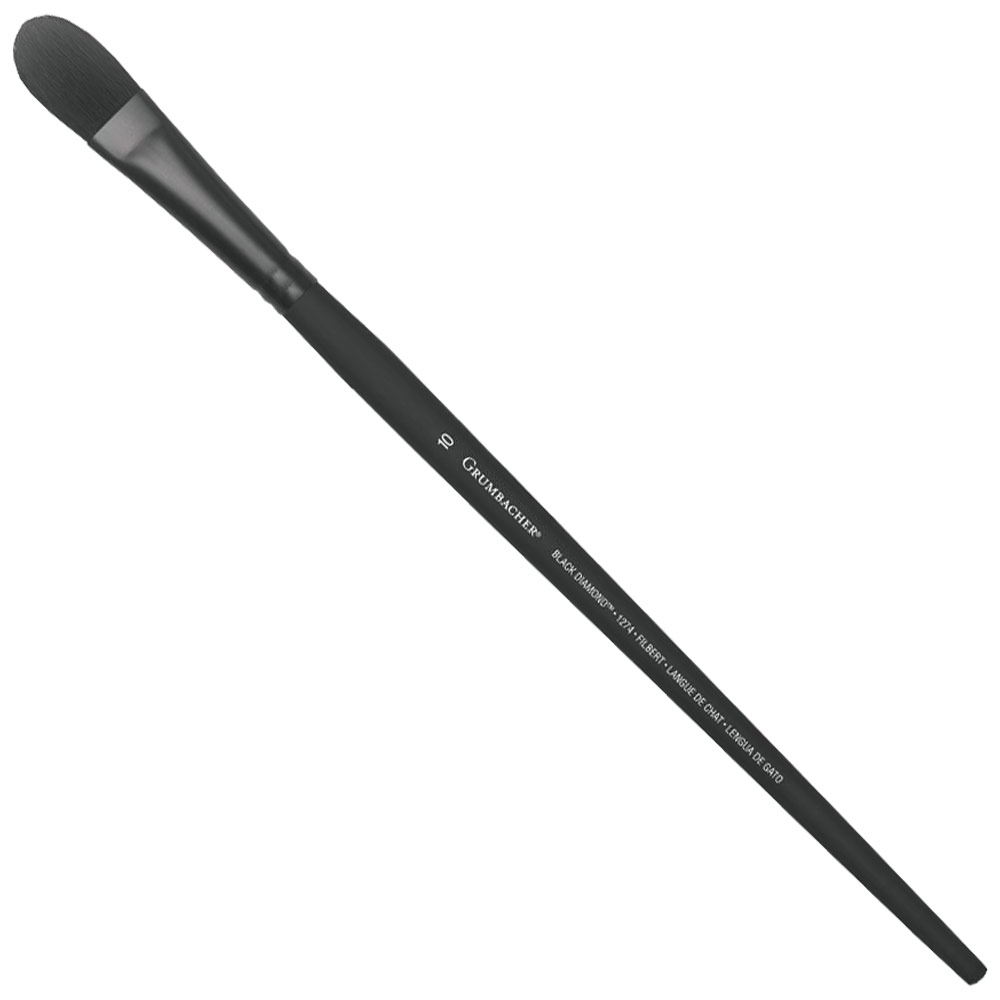 Grumbacher Black Diamond Black Bristle Brush Series 1274 Filbert #10