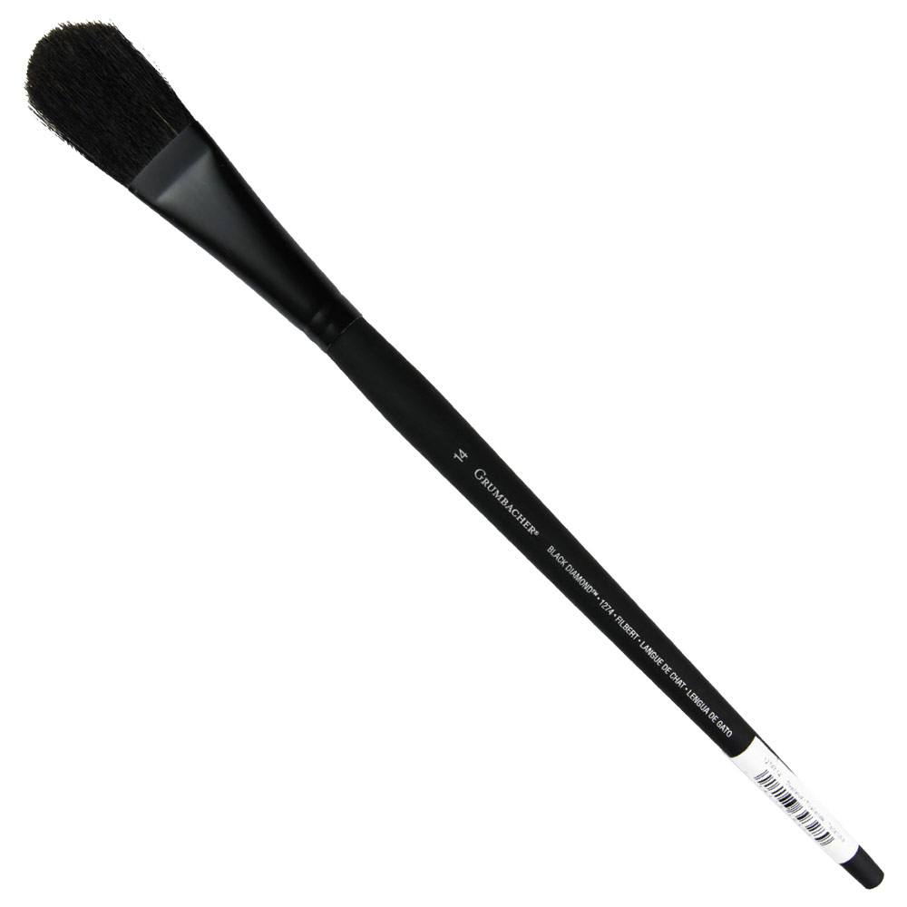Grumbacher Black Diamond Black Bristle Brush Series 1274 Filbert #14