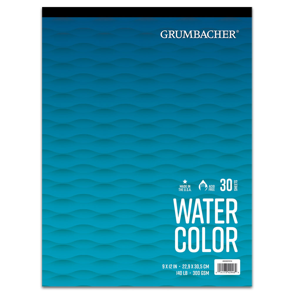 Grumbacher Watercolor Paper Pad 140lb 30 Sheets 9"x12" Cold Press