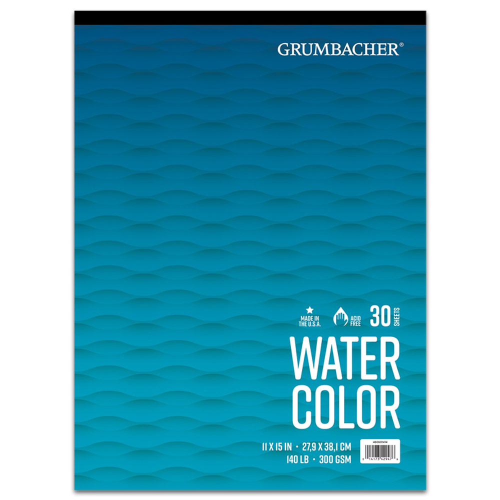 Grumbacher Watercolor Paper Pad 140lb 30 Sheets 11"x15" Cold Press