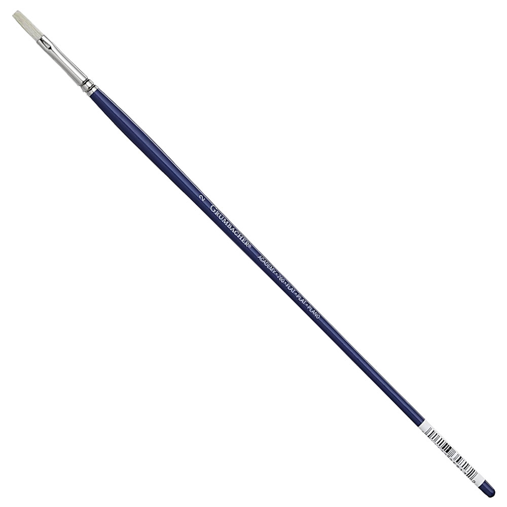 Grumbacher Academy White Bristle Brush Series 760 Flat #2