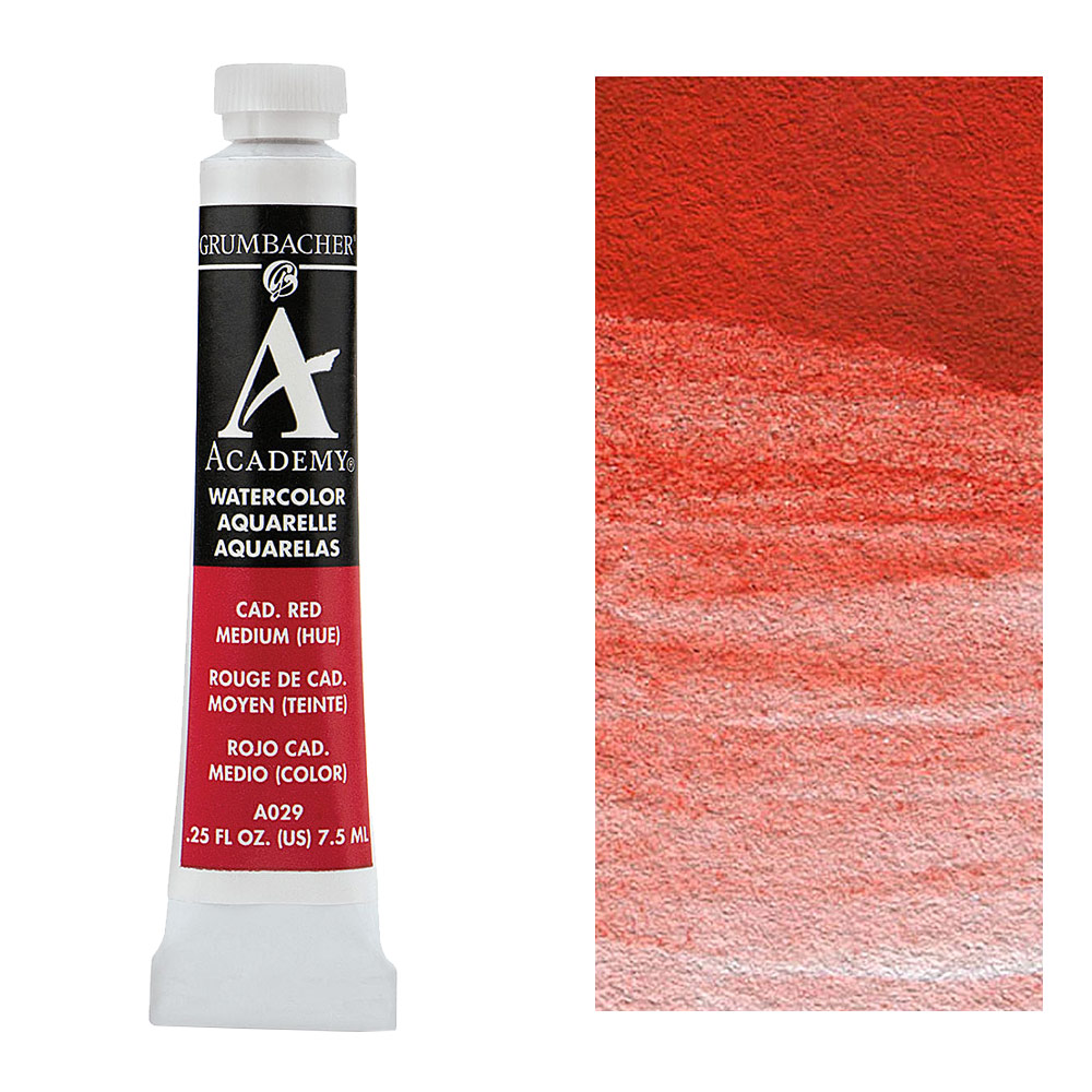 Grumbacher Academy Watercolor 7.5ml Cadmium Red Medium Hue