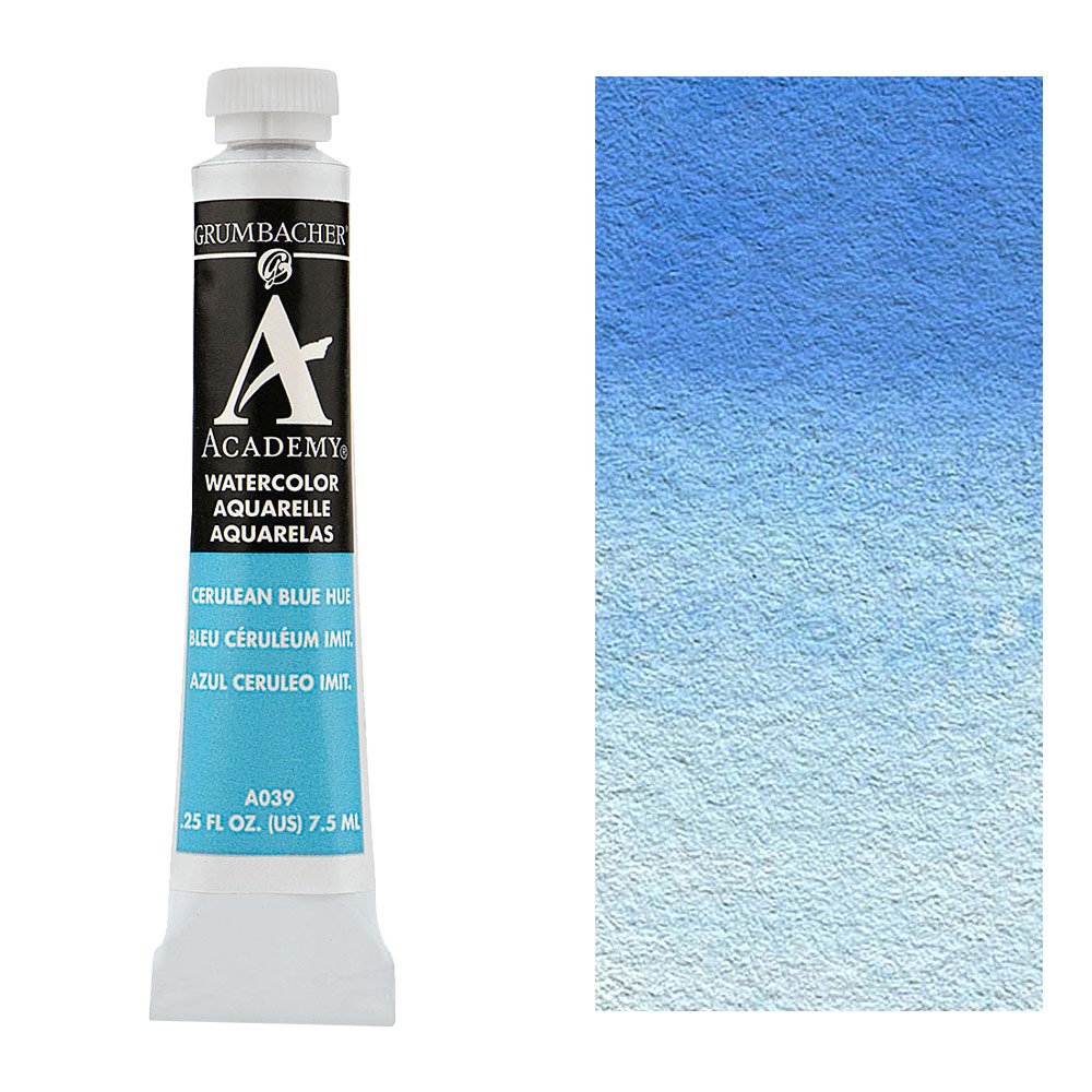 Grumbacher Academy Watercolor 7.5ml Cerulean Blue Hue