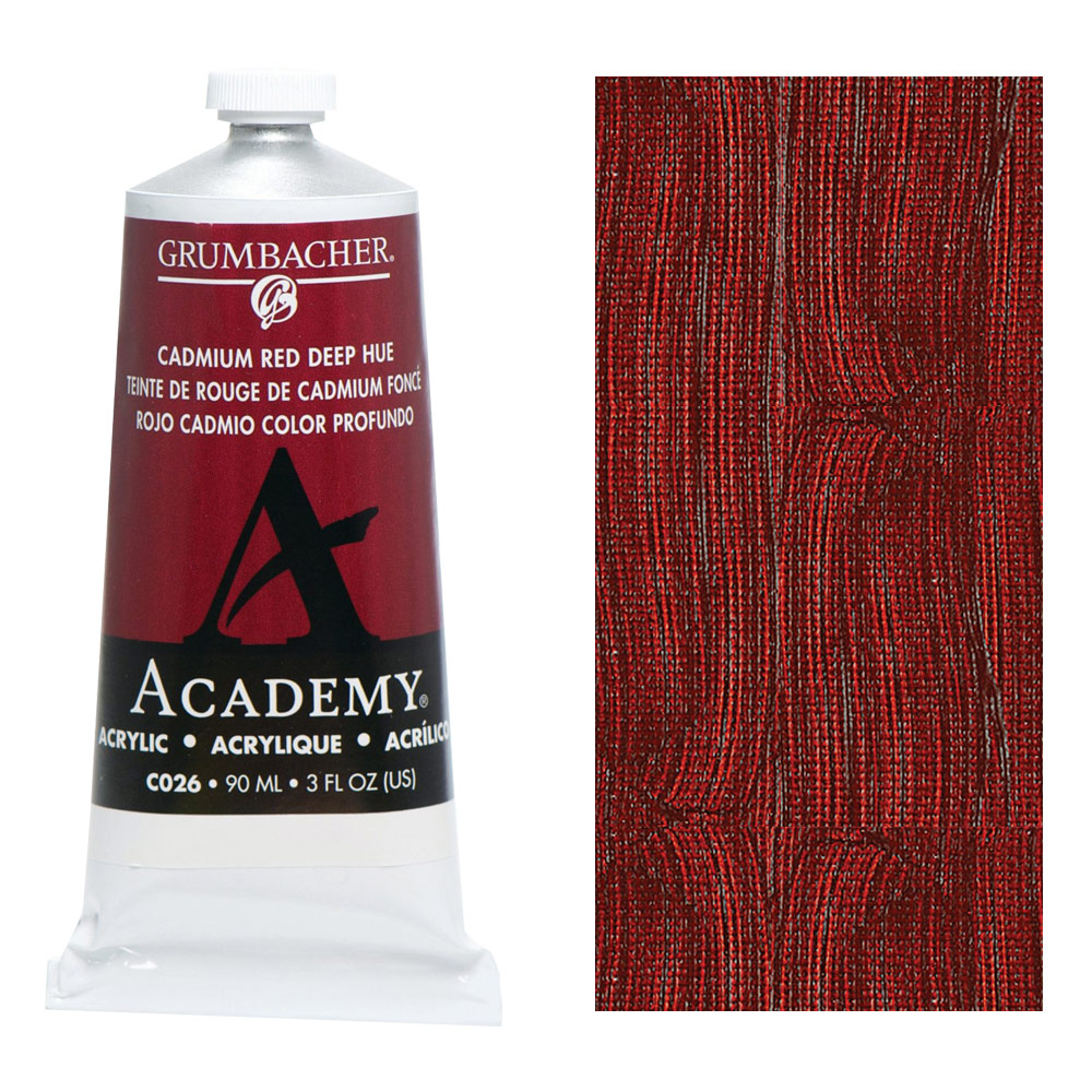 Grumbacher Academy Acrylic 90ml Cadmium Red Deep Hue
