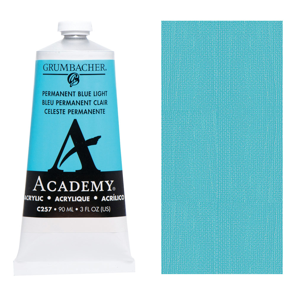 Grumbacher Academy Acrylic 90ml Permanent Blue Light