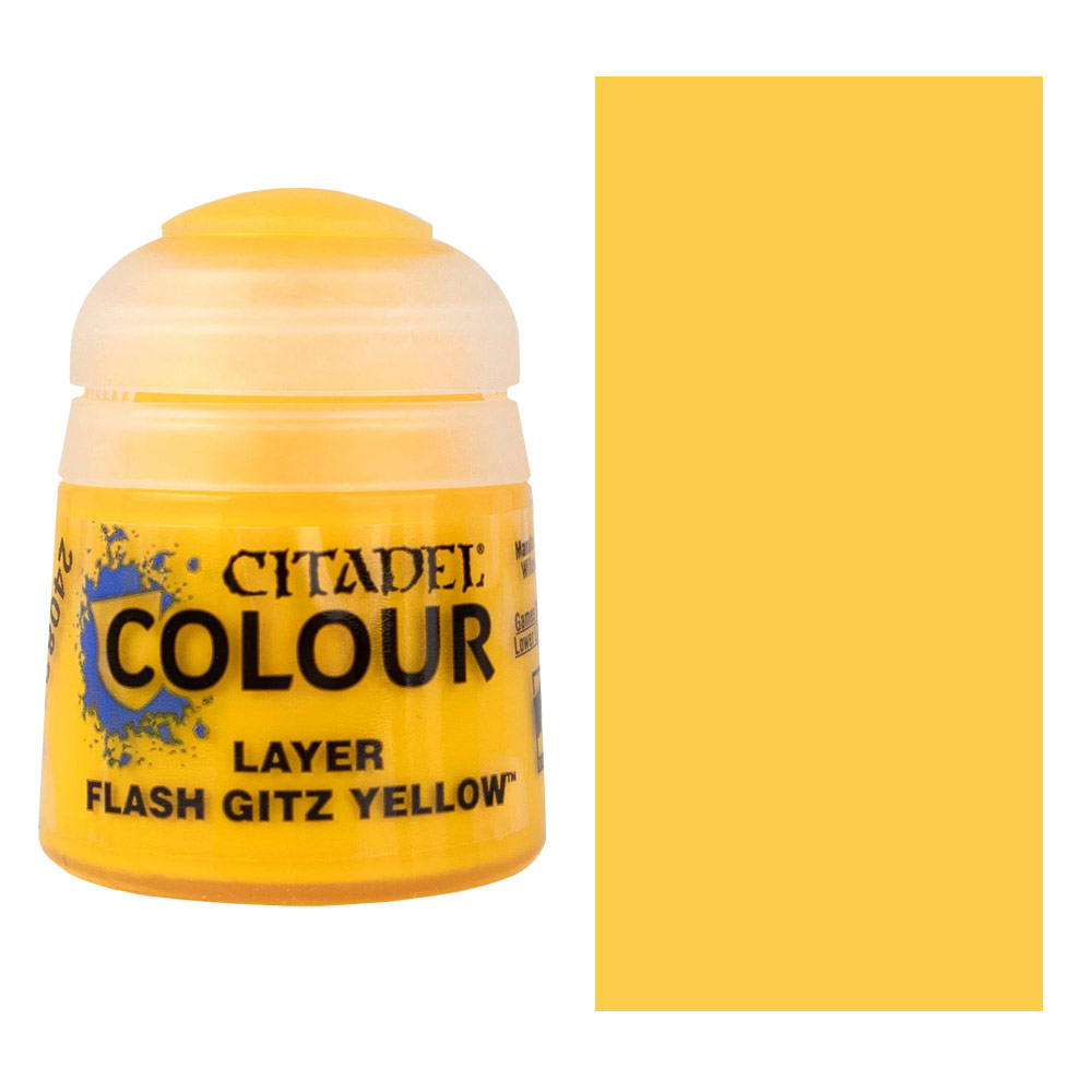 Citadel Colour Water-Based Model Paint 12ml Layer Flash Gitz Yellow
