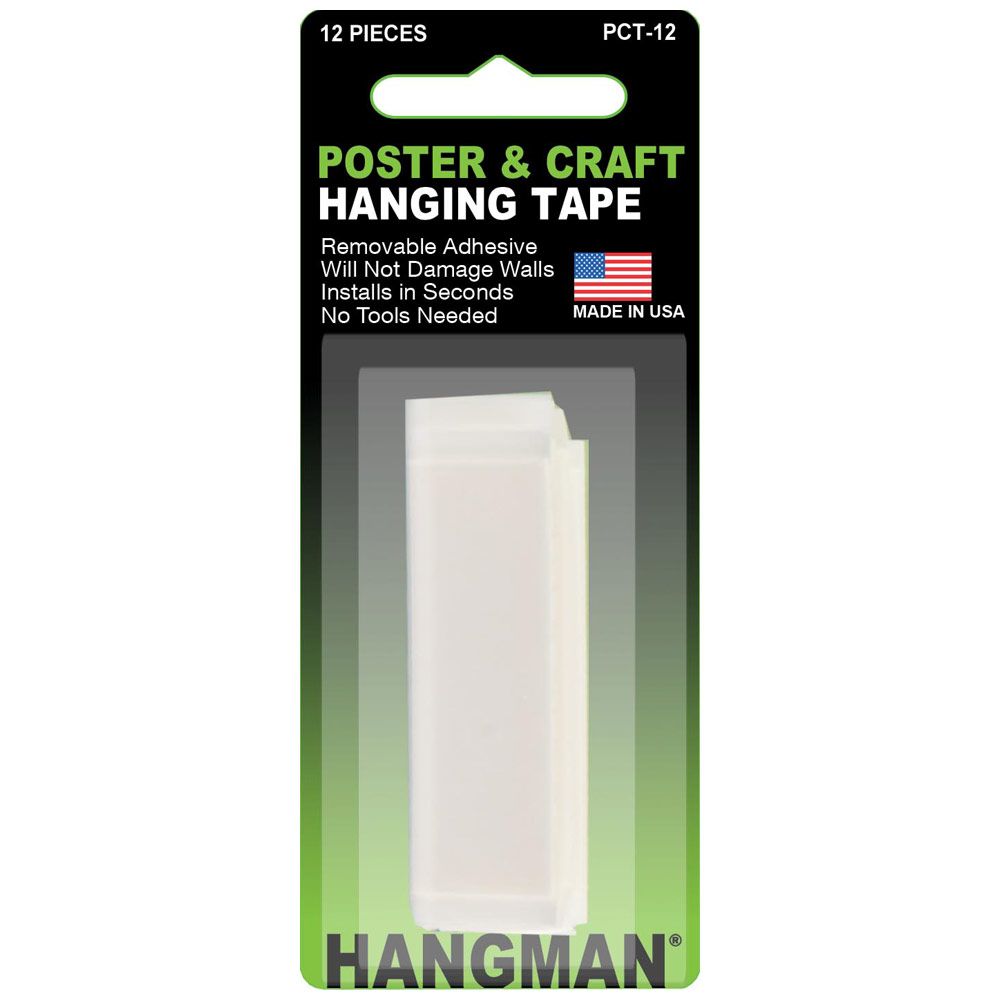 Hangman Products Poster & Craft Tape 12 Pre-Cut Tabs