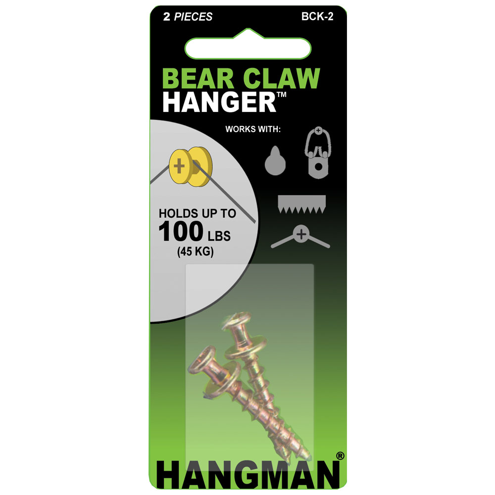 Hangman Products Gold Bear Claw Hangers 2 Pack 1"