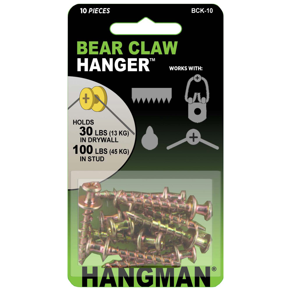 Hangman Products Gold Bear Claw Hangers 10 Pack 1"