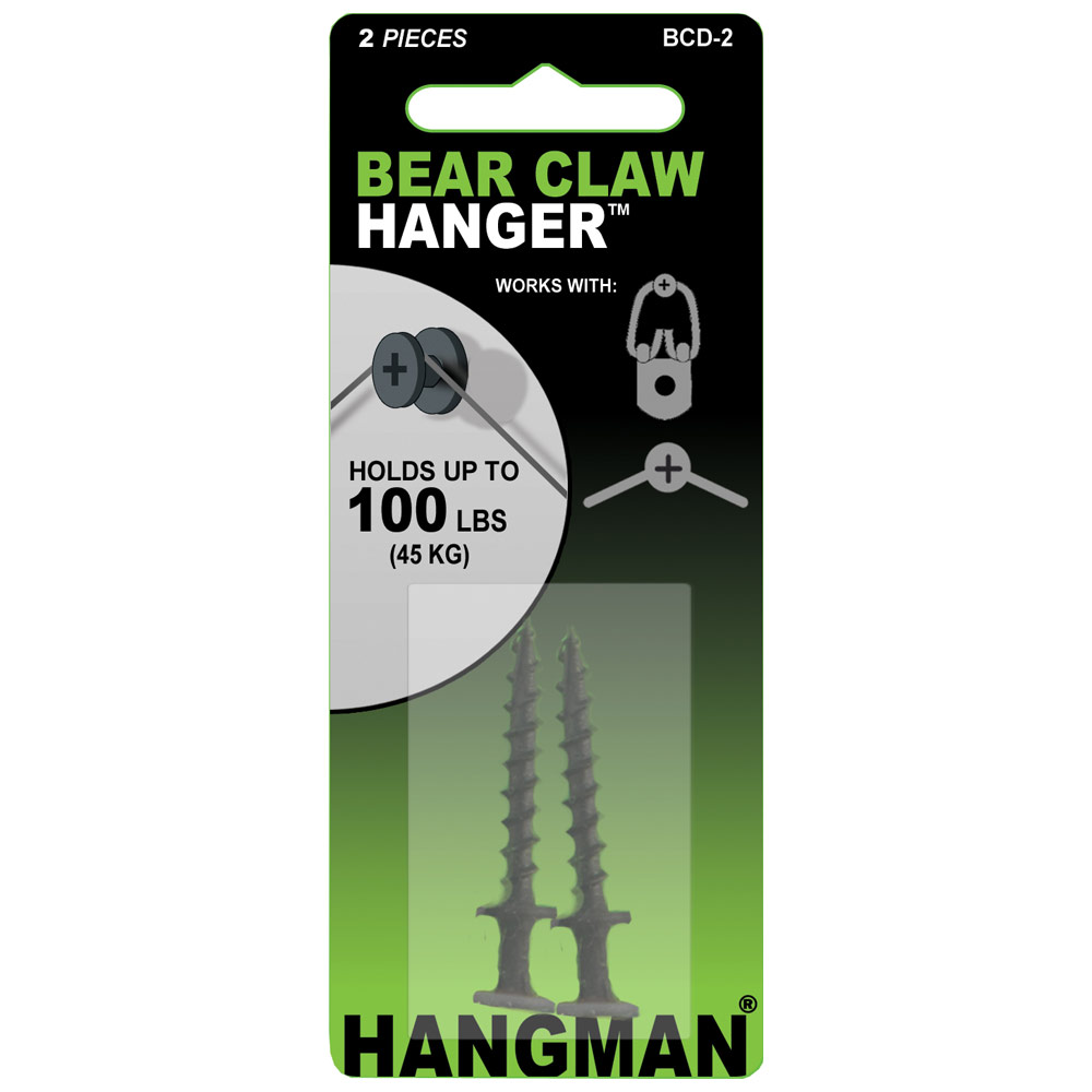 Hangman Products Black Bear Claw Hangers 2 Pack 1-1/4"