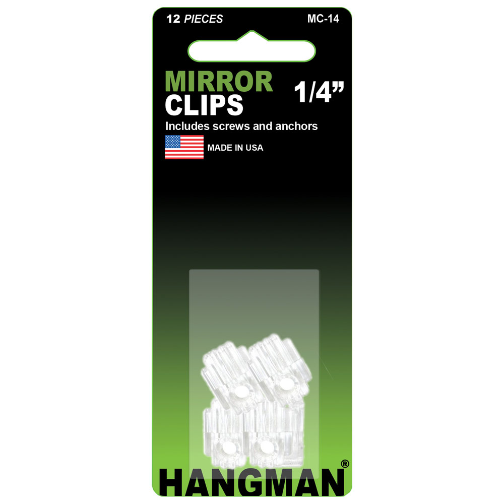HANGMAN 1/4" MIRROR CLIPS W/ANCH
