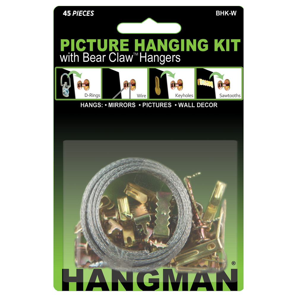 Hangman Products Picture Hanging Kit w/Bear Claw Hangers