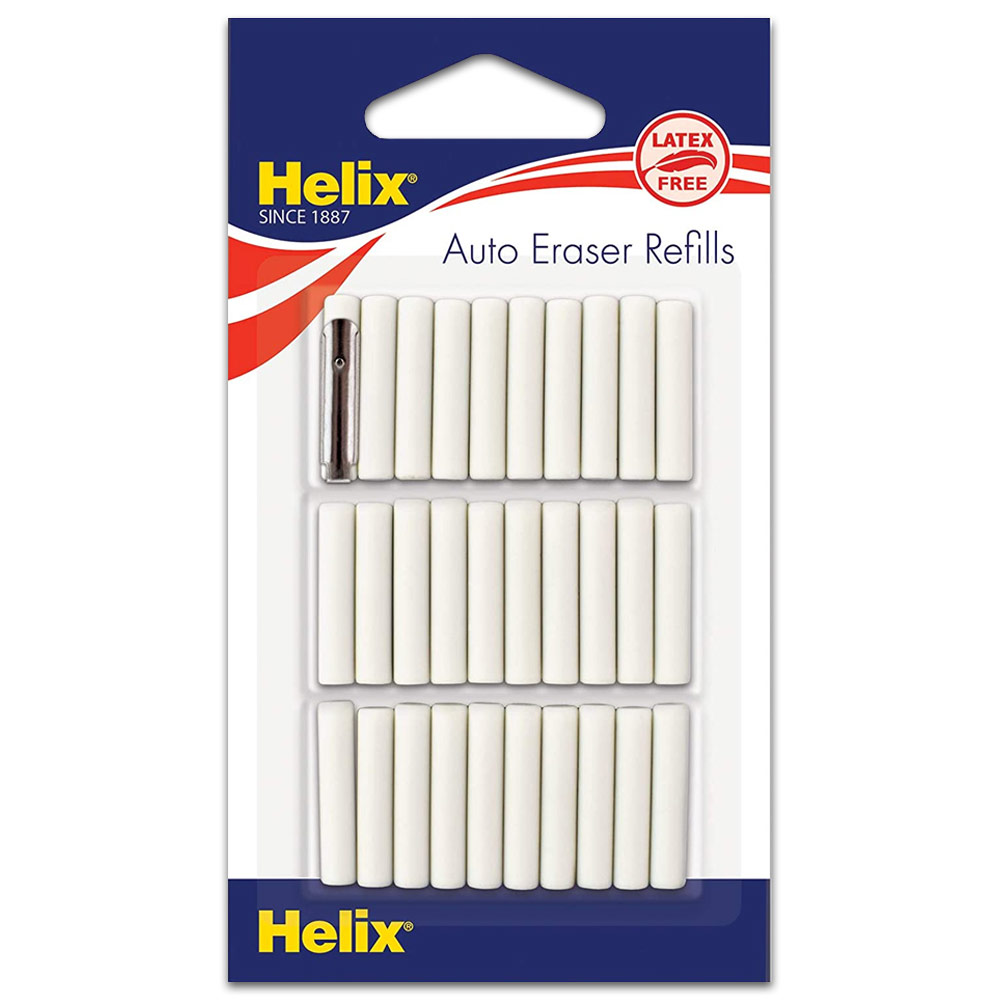 Helix Auto Eraser Refills - Pack of 30