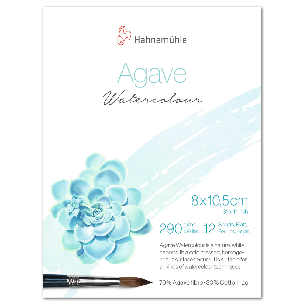 Hahnemuhle Agave Watercolor Paper Block 135lb 12 Sheets 3.15"x4.13" CP