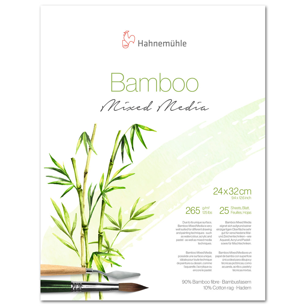 Hahnemuehle Bamboo Mixed Media Block 9.45" x 12.6" 25 Sheets