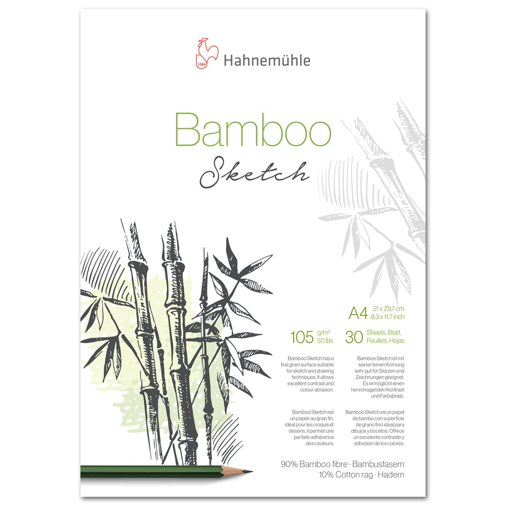 Hahnemuhle A4 Bamboo Sketch Paper Pad 30 Sheets 8.19"x11.58" White