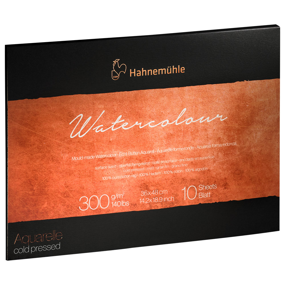 Hahnemuhle 100% Cotton Watercolor Paper Block 140lb 10 Sheets 14.17"x18.9"