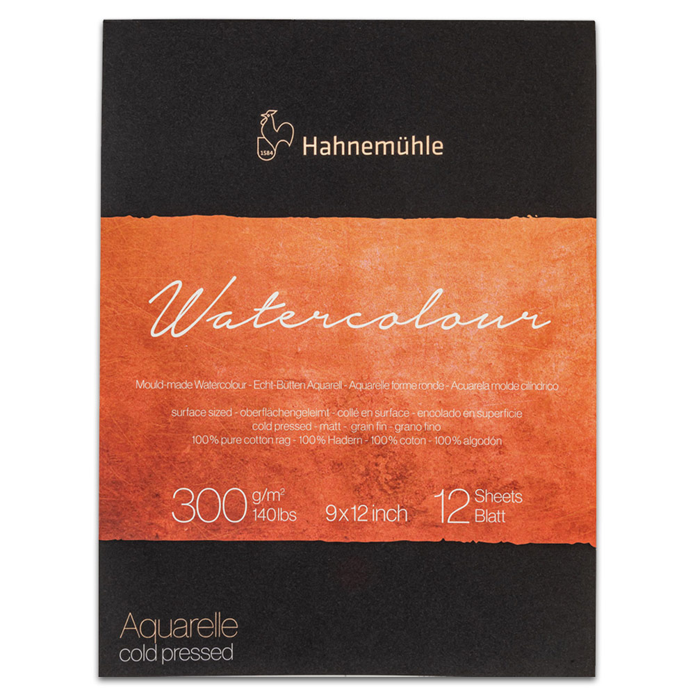 Hahnemuhle Watercolor Paper Pad 140lb 12 Sheets 9"x12" Cold Press