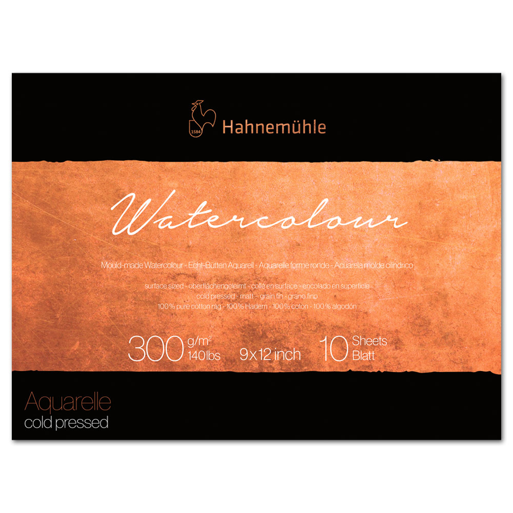 Hahnemhle The Collection Watercolor Block - 9 inch x 12 inch, 140 lb, 10 Sheets