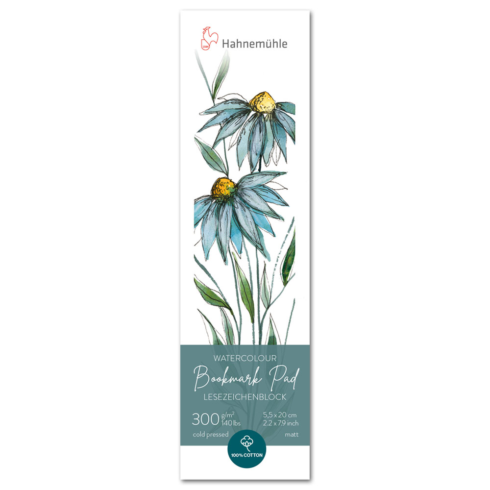 Hahnemuhle Watercolor Bookmark Paper Pad 140lb 15 Sheets 2.2"x7.9" CP