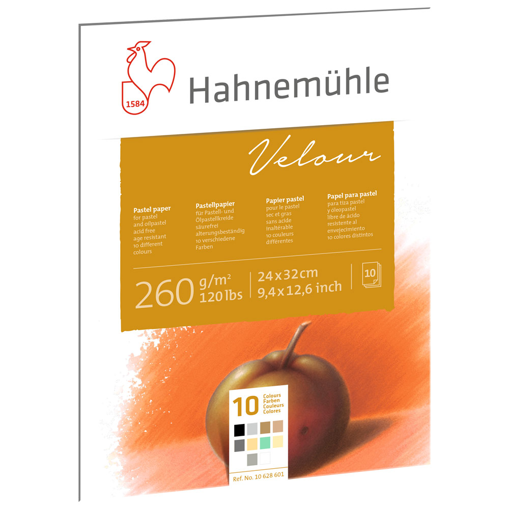 Hahnemuhle Velour Pastel Paper Pad 10 Sheets 9.36"x12.48" Assorted