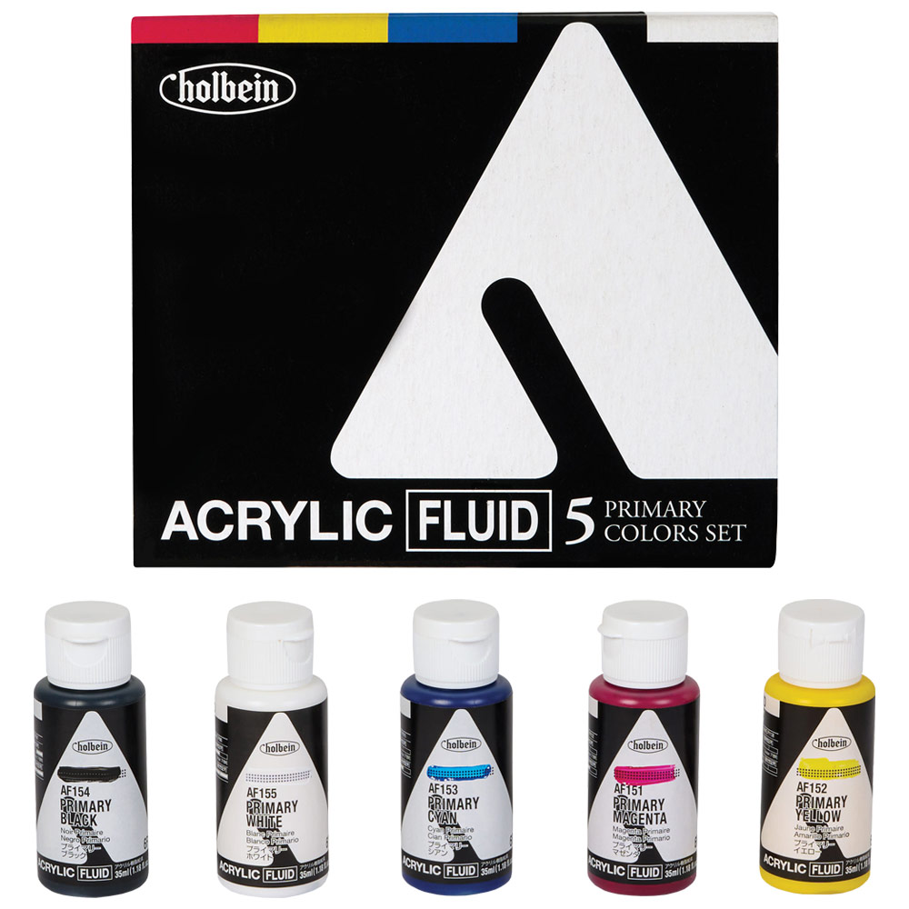 Holbein Acrylic Fluid Colors Paint 5 x 35ml Set