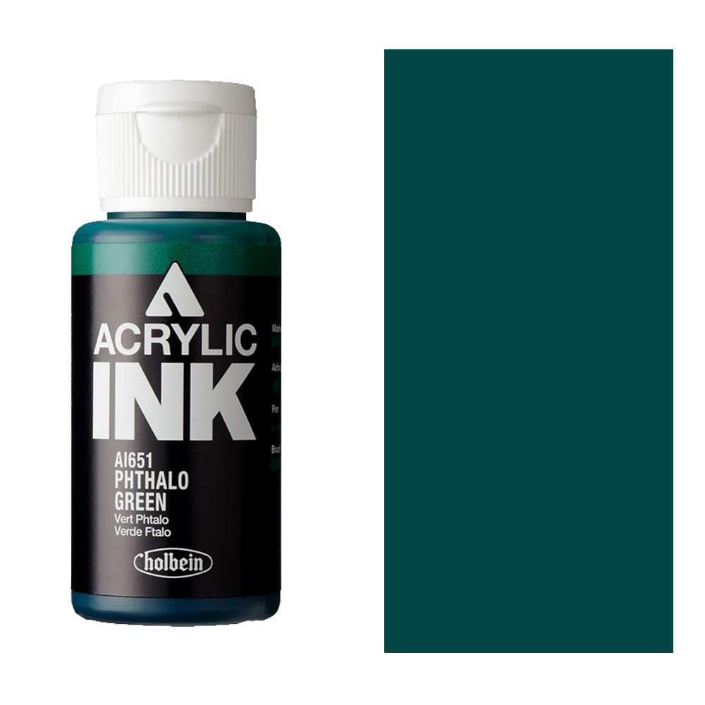 Holbein Acrylic Ink 30ml Phthalo Green