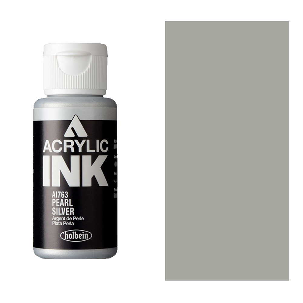Holbein Acrylic Ink 30ml Pearl Silver