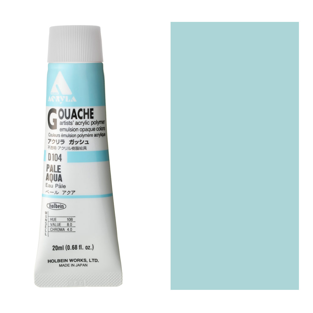 Holbein Acrylic Gouache 20ml Pale Aqua