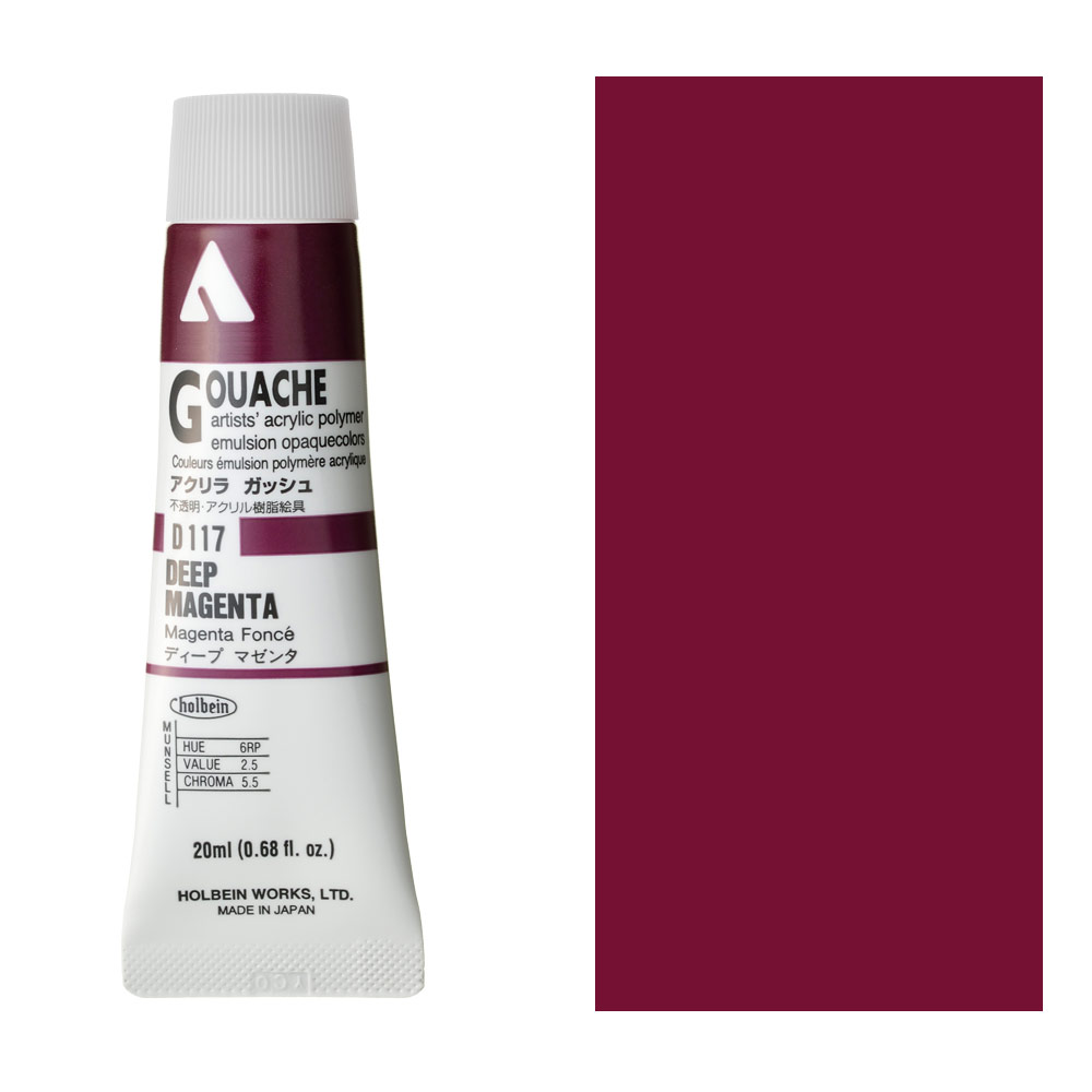 Holbein Acrylic Gouache 20ml Deep Magenta