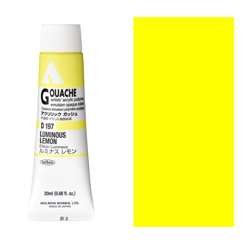 Holbein Acrylic Gouache 20ml Luminous Lemon