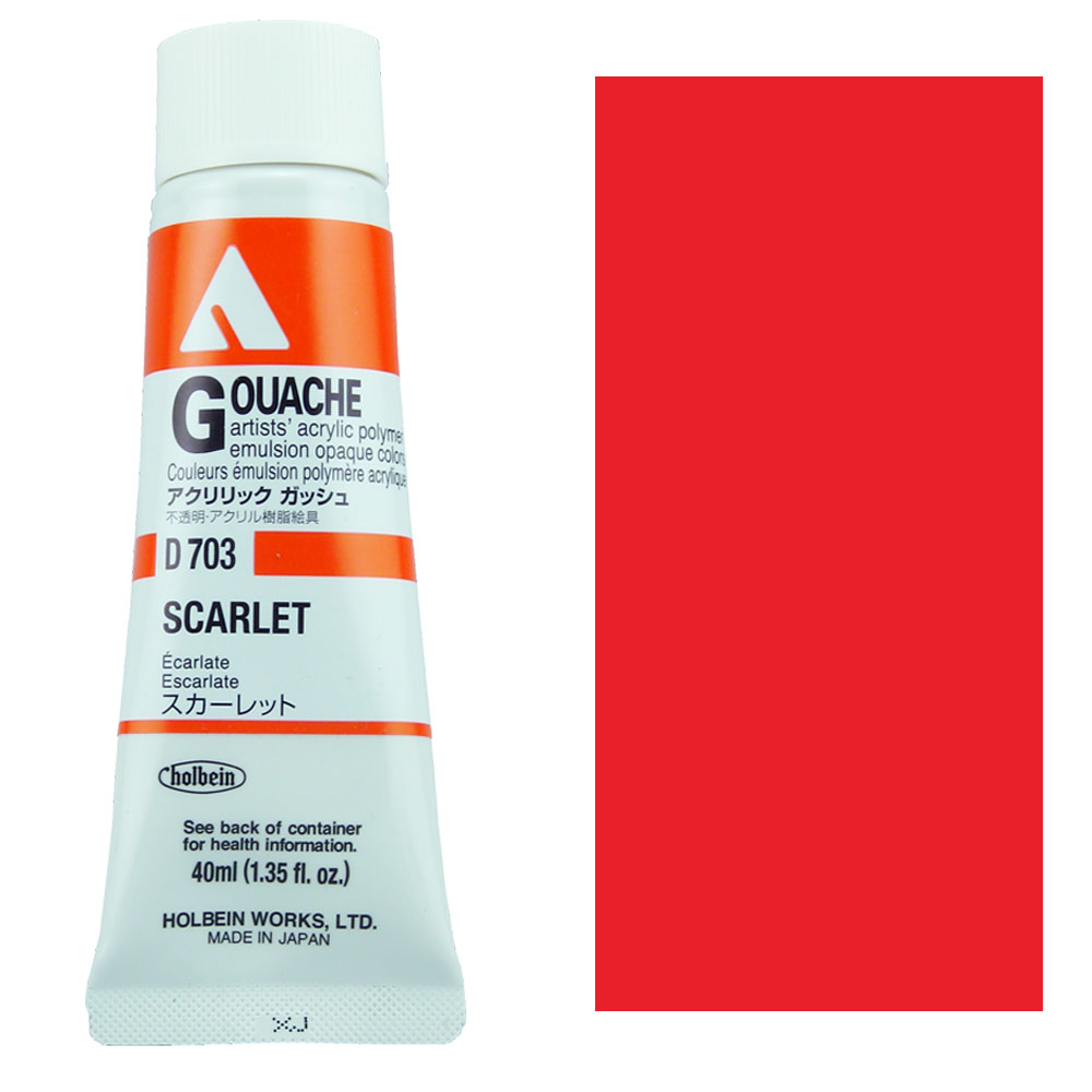 Holbein Acrylic Gouache 40ml Scarlet