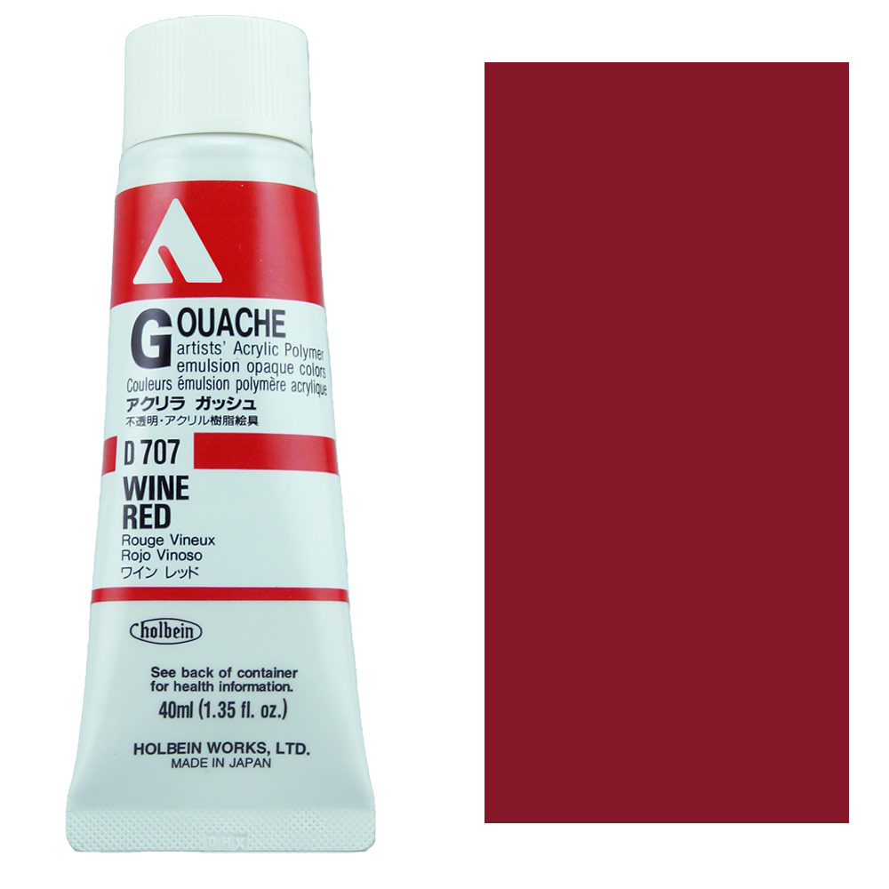 Holbein Acrylic Gouache 40ml Wine Red