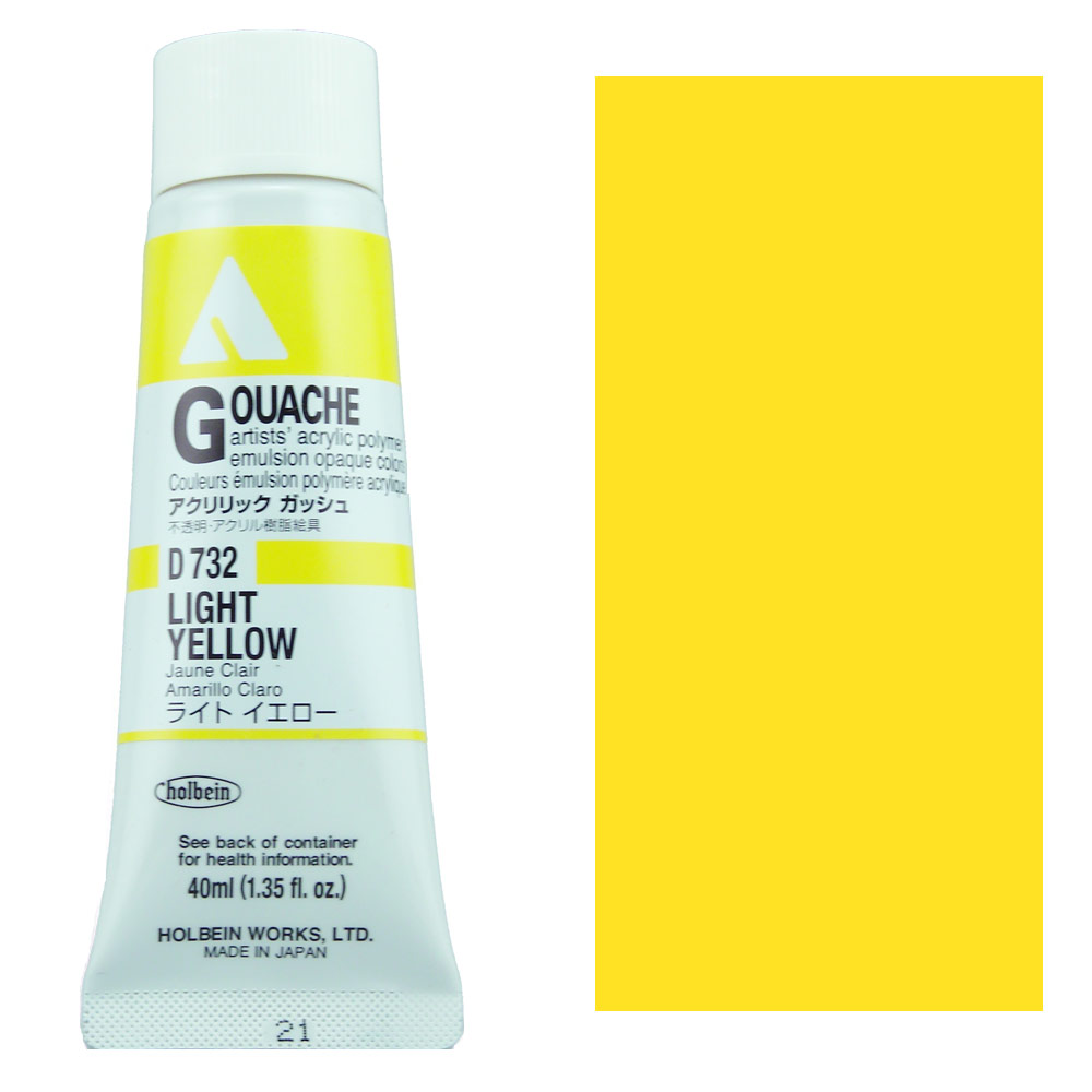 Holbein Acrylic Gouache 40ml Light Yellow