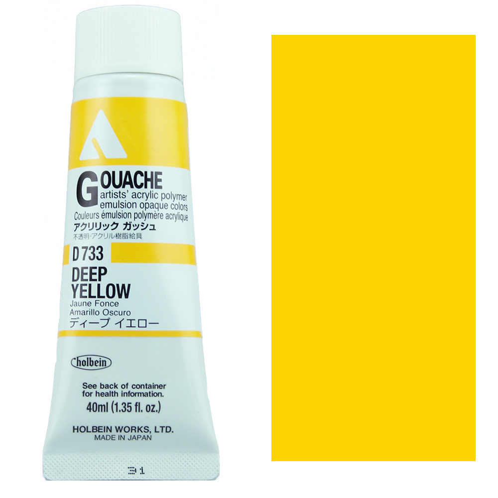 Holbein Acrylic Gouache 40ml Deep Yellow