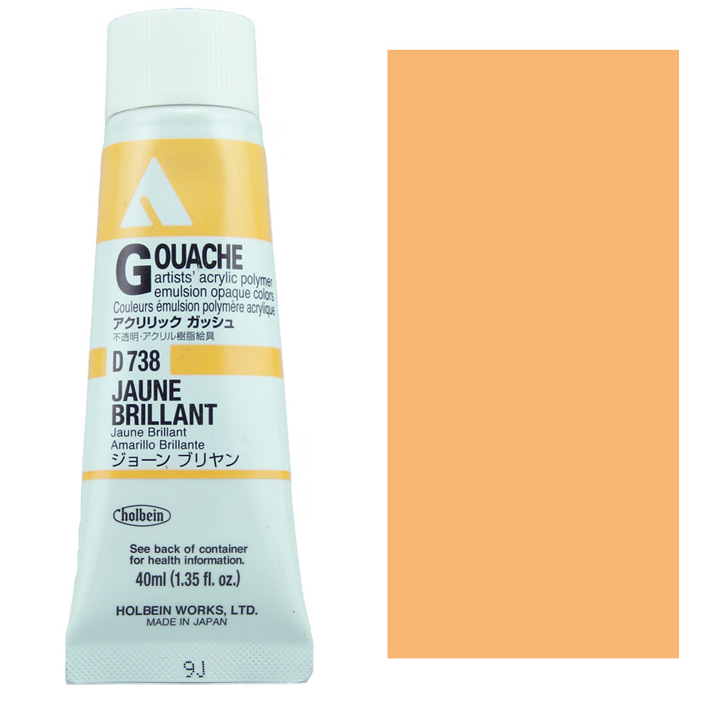 Holbein Acrylic Gouache 40ml Jaune Brilliant