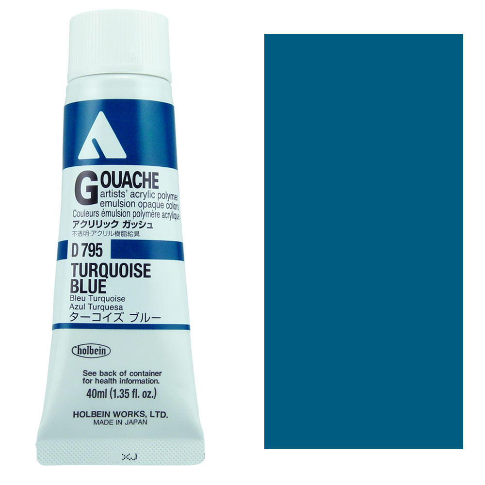 Holbein Acrylic Gouache 40ml Turquoise Blue