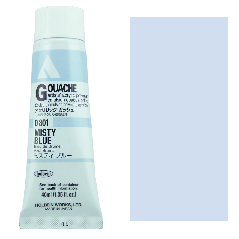Holbein Acrylic Gouache 40ml Misty Blue