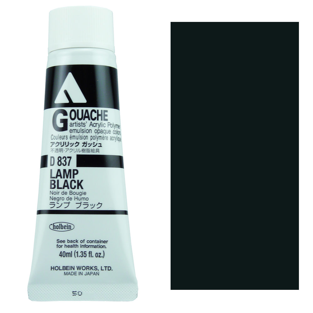 Holbein Acrylic Gouache 40ml Lamp Black