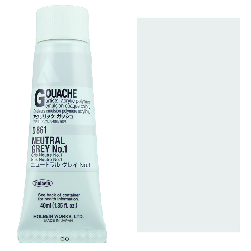 Holbein Acrylic Gouache 40ml Neutral Gray No. 1