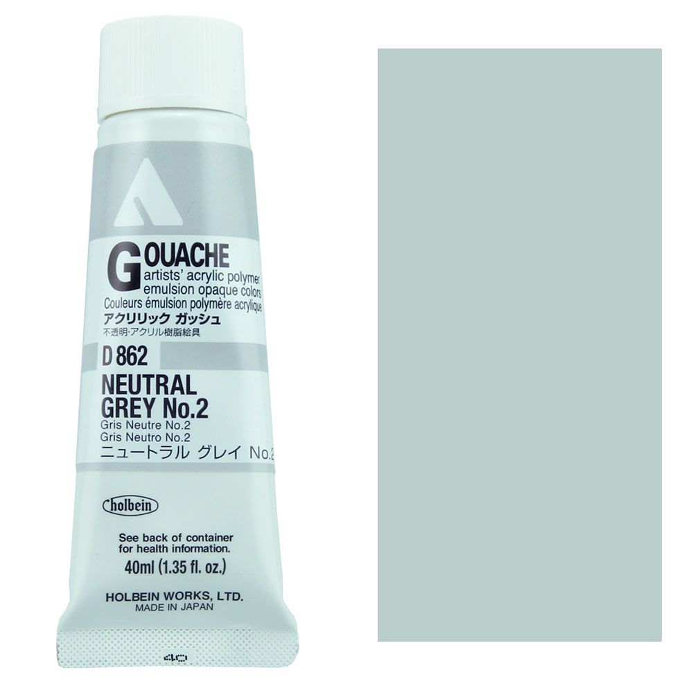 Holbein Acrylic Gouache 40ml Neutral Grey No. 2