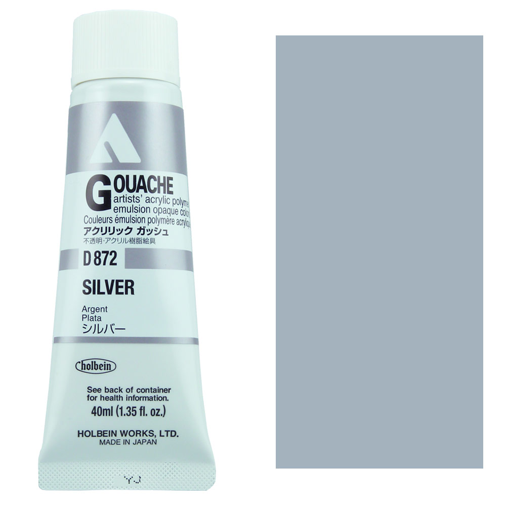 Holbein Acrylic Gouache 40ml Silver