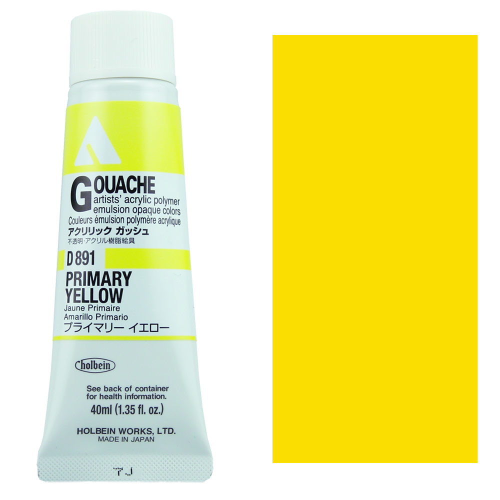 Holbein Acrylic Gouache 40ml Primary Yellow