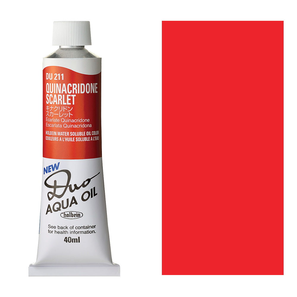 Holbein DUO Aqua Water Soluble Oil Paint 40ml Quinacridone Scarlet