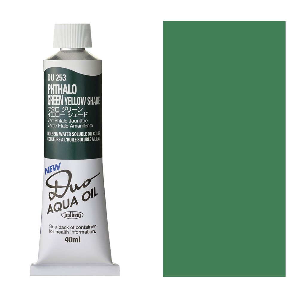 Holbein DUO Aqua Water Soluble Oil Paint 40ml Phthalo Green Yellow Shade