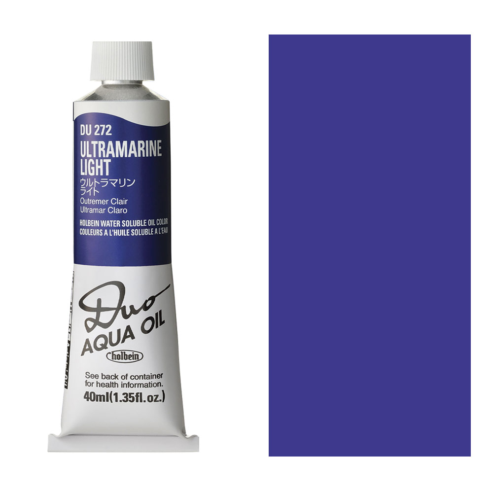 Holbein DUO Aqua Water Soluble Oil Paint 40ml Ultramarine Light