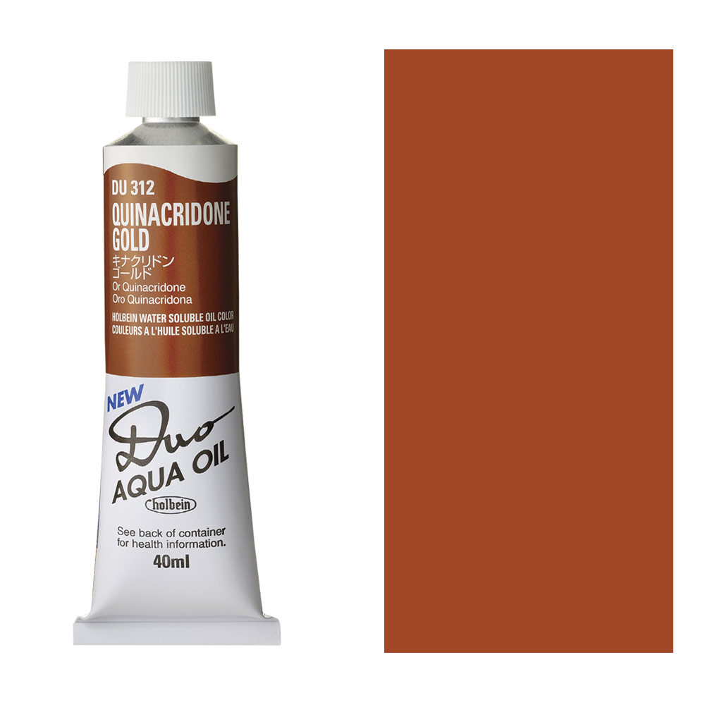 Holbein Duo Aqua Oil – Colore Ad Olio Solubile In Acqua – Quinacridone Gold 40ml