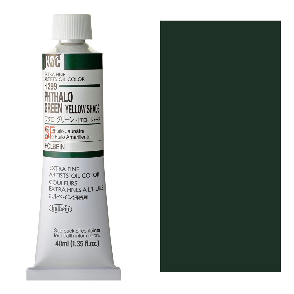 Holbein Extra Fine Artists' Oil Color 40ml Phthalo Green (Yellow Shade)