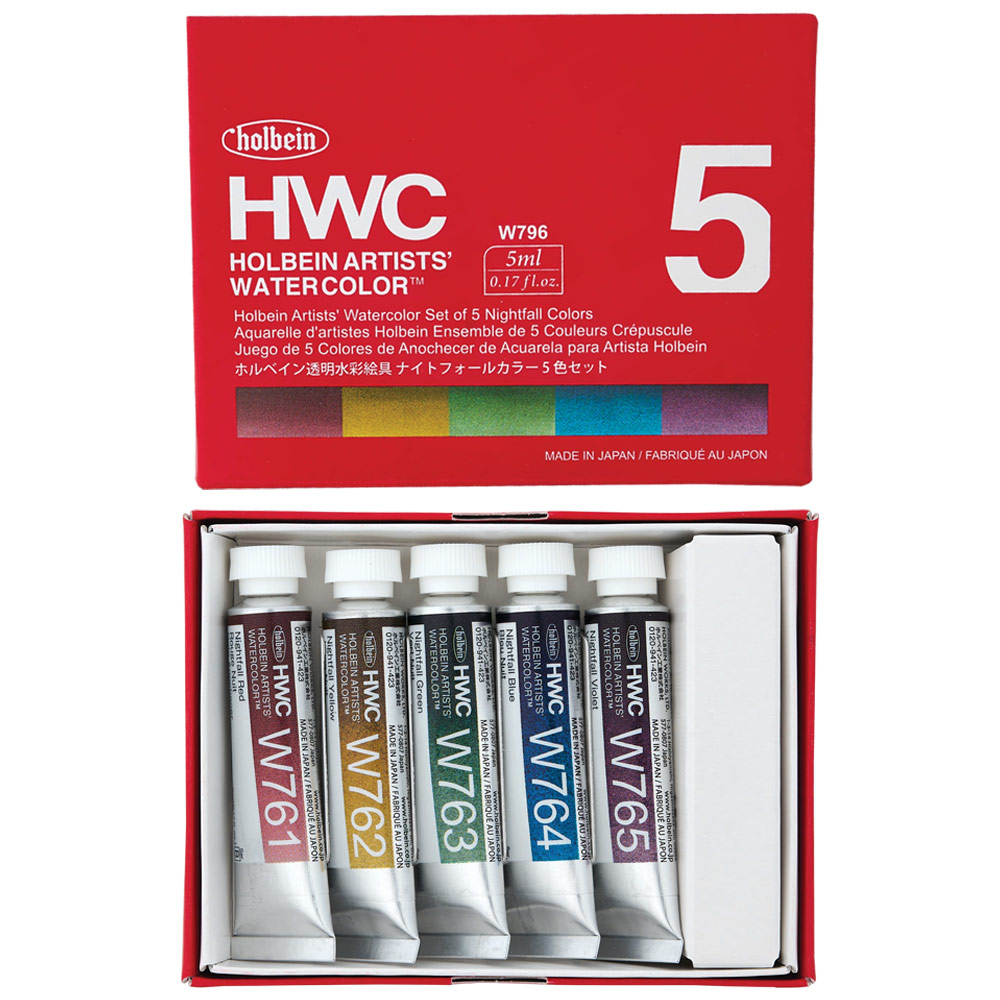 Holbein Artists' Watercolor 5 x 5ml Set Nightfall